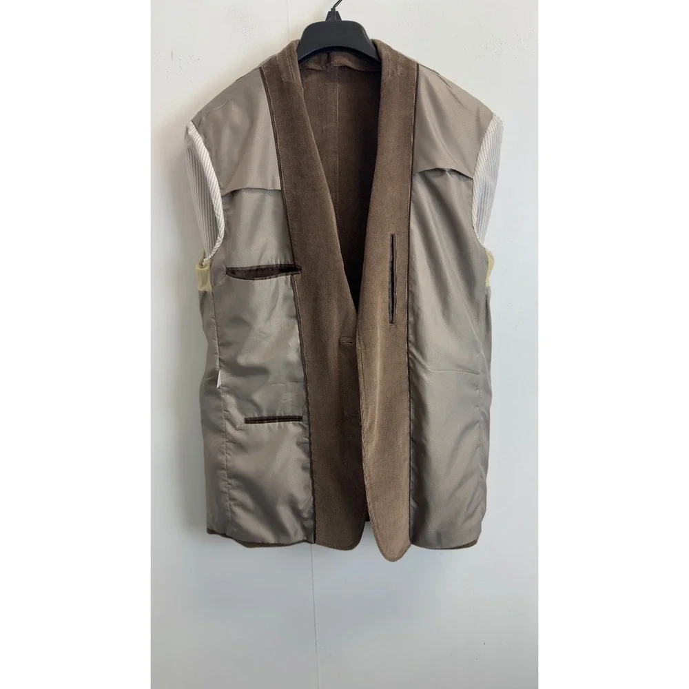 Joseph Abboud Mens‎ Brown Herringbone Corduroy Blazer Sport Coat Large 2-Button